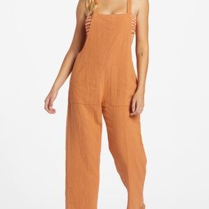 Billabong Orange Wide-Leg Overalls NWT medium